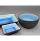 SET PIATTINI IN CERAMICA STILE CHINA CINA COLORE AZZURRO