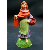 STATUINA DEL PRESEPE IN CARTAPESTA - CONTADINA - 