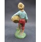 STATUINA DEL PRESEPE IN CARTAPESTA  - CONTADINO CON FRUTTA - ALTEZZA : 9 CM