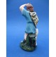 STATUINA DEL PRESEPE IN GESSO - VINTAGE - RAGAZZO CON GALLINA - ALTEZZA : 12 Cm