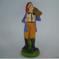 STATUINA DEL PRESEPE IN PASTA ANNI '50 - VINTAGE - PESCIVENDOLO --- (S/VP)