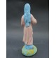 STATUINA DEL PRESEPE IN PASTA - DONNA CON VESTITO ROSA -