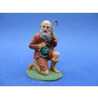 STATUINA DEL PRESEPE IN PLASTICA -- CONTADINO CON BASTONE - ALTEZZA 7 Cm