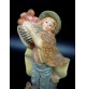 STATUINA DEL PRESEPE IN RESINA - CONTADINO CON CESTO DI FRUTTA - ALTEZZA : 14 Cm