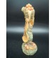 STATUINA DEL PRESEPE IN RESINA - CONTADINO CON CESTO DI FRUTTA - ALTEZZA : 14 Cm