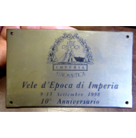 TARGA IN OTTONE - VELE D'EPOCA DI IMPERIA 1998 - 10° ANNIVERSARIO - 13 X 8 CM