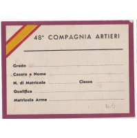 TESSERA 48 COMPAGNIA ARTIERI DIVISIONE 