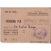 TESSERA CENTRO SPORTIVO RICREATIVO CULTURALE FIAT PICCOLA RIBALTA 1954 1-213