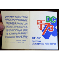 TESSERA DEMOCRAZIA CRISTIANA - 1973 - LAIGUEGLIA -