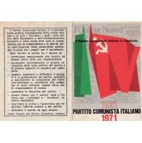TESSERA P.C.I. PARTITO COMUNISTA ITALIANO FEDERAZIONE DI SAVONA BOLLI 1971