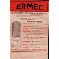 VOLANTINO PUBBLICITARIO - FRIGORIFERO ERMEC - ANNI '50 C6-527