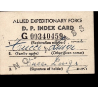 WW2 – ALLIED EXPEDITIONARY FORCE - D.P. INDEX CARD - MILITARE RITORNA A CASA