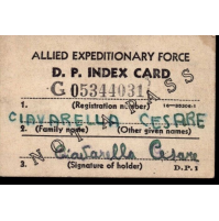 WW2 – ALLIED EXPEDITIONARY FORCE - D.P. INDEX CARD - TRANSITO DAL BRENNERO 1945