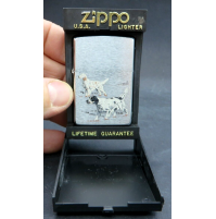 ZIPPO 1994 ACCENDINO SETTER INGLESE - CANE DA CACCIA - CROMATO SPAZZOLATO